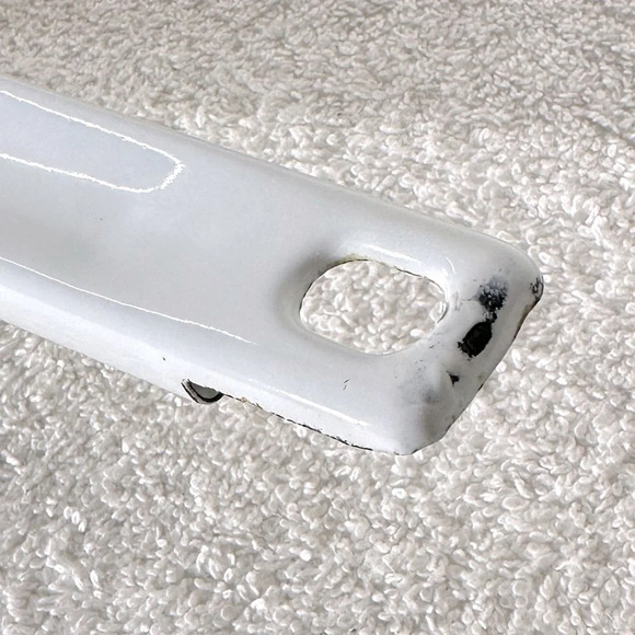 Vintage Chefmate Enamelware White Red Skillet Frying Pan - Picture 10 of 14